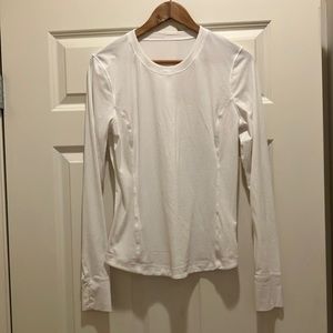 lululemon white Ventilated Mesh-back Running long sleeve 12